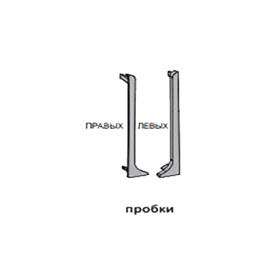 Заглушки на плинтус для столешницы 60мм, (окрашенный пластмасс) Progress profiles