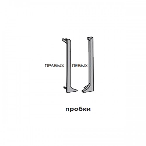Заглушки на плинтус для столешницы 80мм, (окрашенный пластмасс) Progress profiles